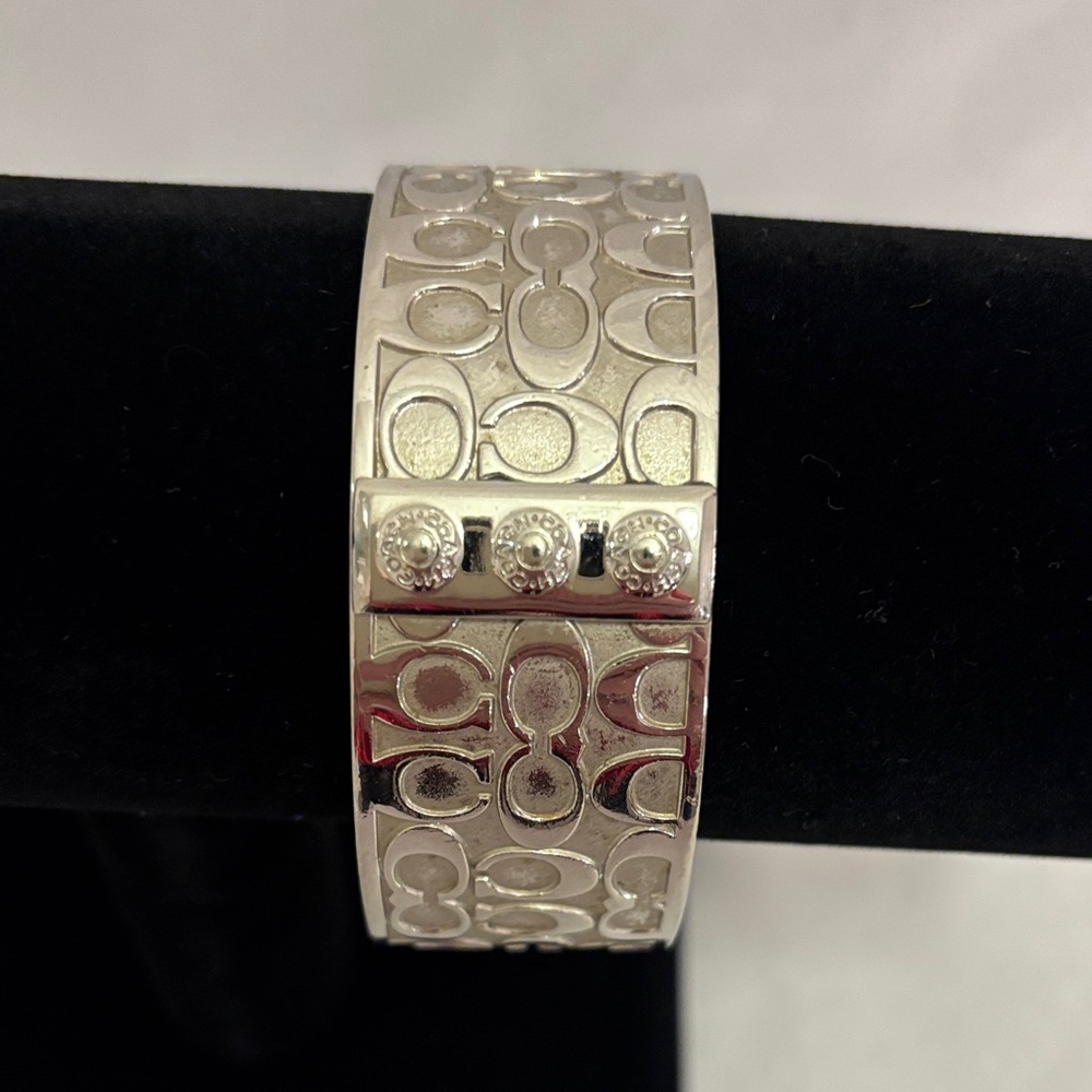 Vintage Coach Silver Embossed Bangle Bracelet